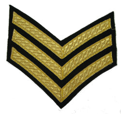 Hand & Lock Military: 3 Bar Chevron Gold on Rifle Green - Mess Dress