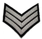 Hand & Lock Military: 3 Bar Chevron Silver on Black - Mess Dress