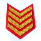 Hand & Lock Military: 4 Bar Chevron Royal Marines Gold on Scarlet