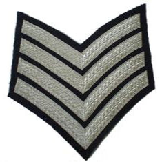 Hand & Lock Military: 4 Bar Chevron Silver on Black - No.1 Dress