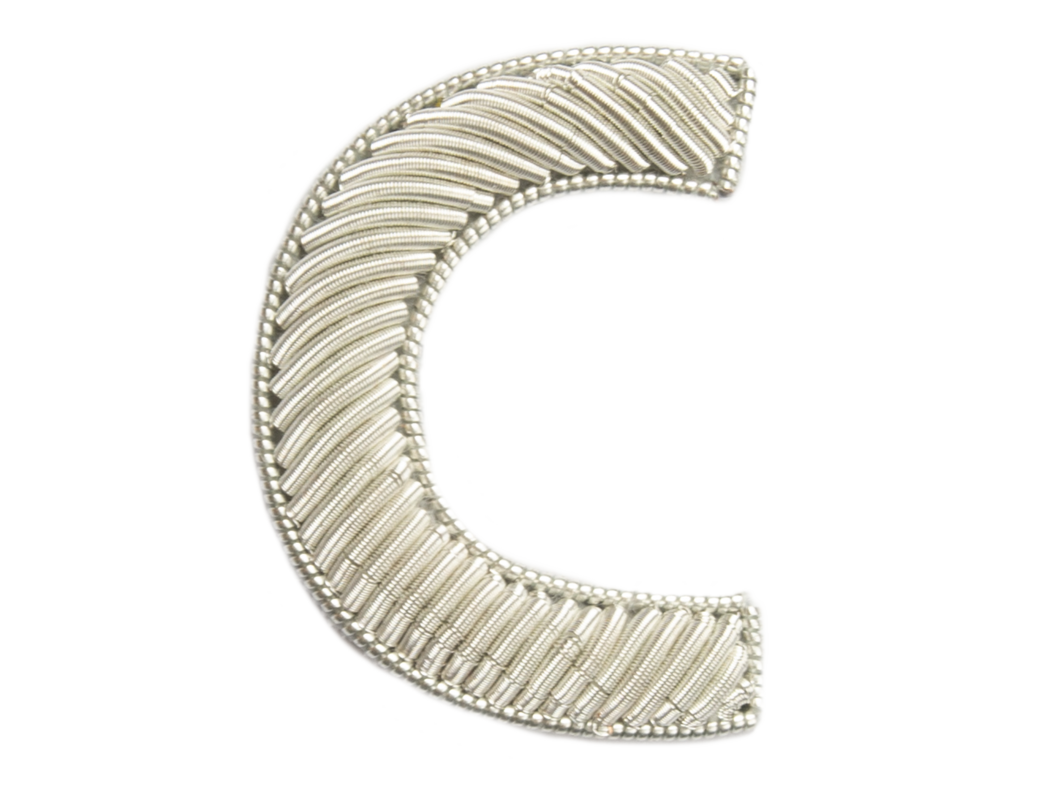 Block Silver Goldwork Initial Letter (6688671105203)