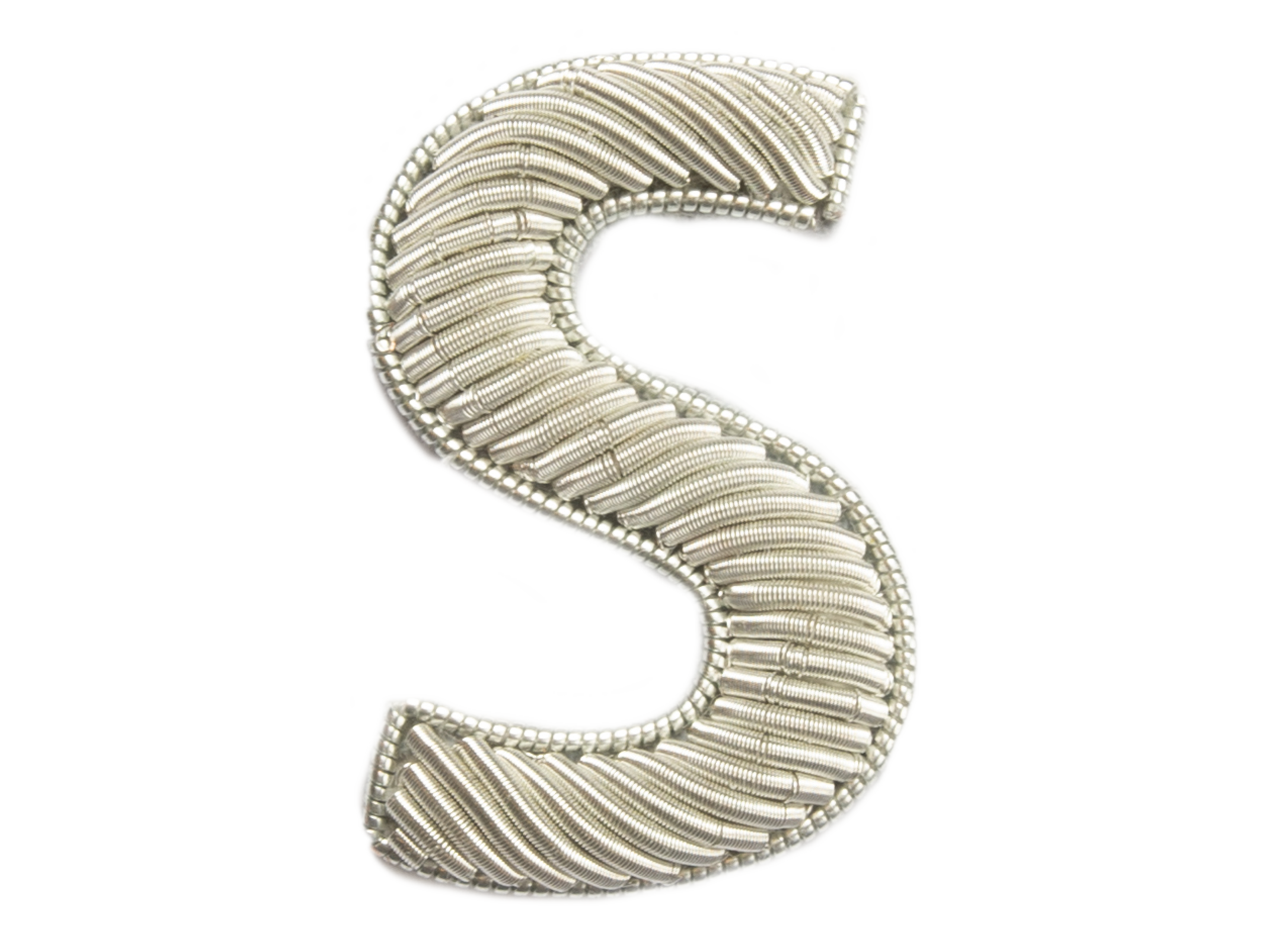 Block Silver Goldwork Initial Letter (6688671105203)