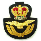 RAF CAP BADGE IN GILT & PLATED WIRE ON BLACK