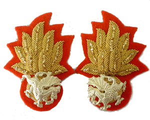ROYAL WELSH FUSILIERS WARRANT OFFICER COLLAR BADGES 