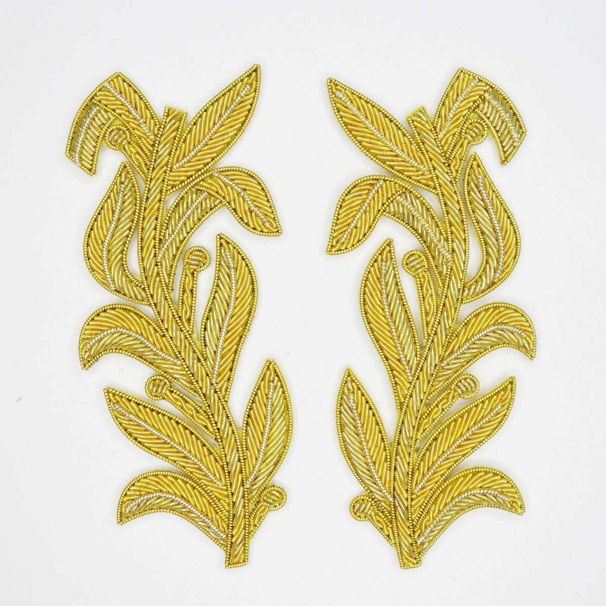 美品】CAMONI 金色の葉 ゴールドリーフ 刺繍 ブラウス 立体 個性派 