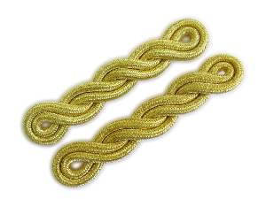 Shoulder Cords Double Twist Mylar Gold (4334509850696)