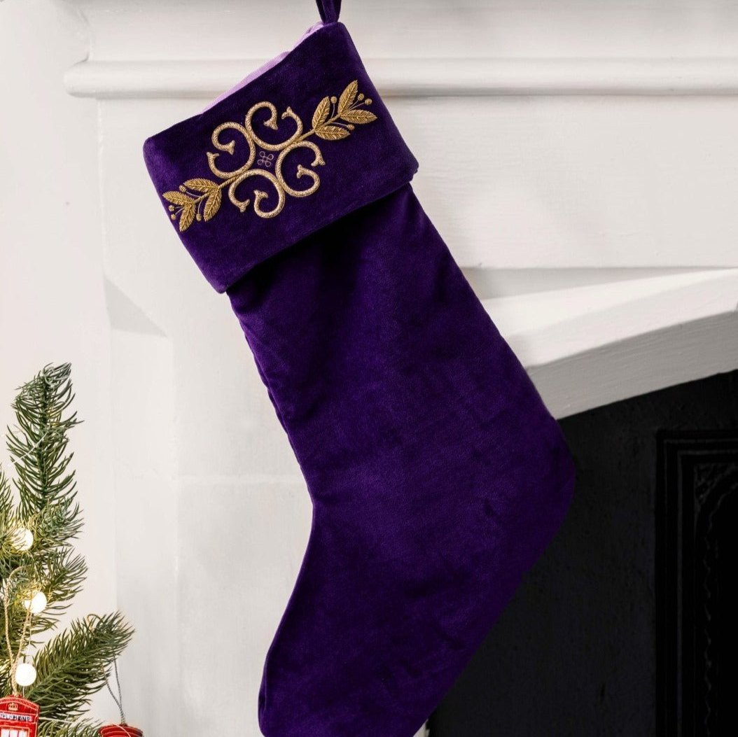 The Noël Stocking - Purple & Antique Gold (6937405817011)